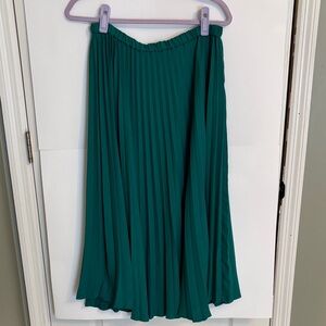 Halogen Teal A-Line Pleated Skirt